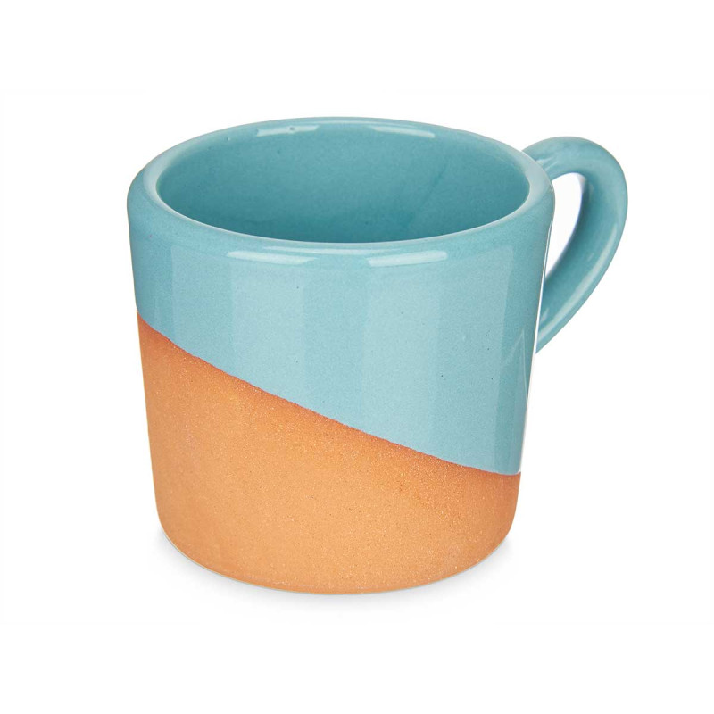 TAZZA CAFFE TERRACOTTA 80ML MANICO TURCHESE
