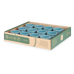 EARTHENWARE COFFEE CUP HANDLE 80ML TURQUOISE