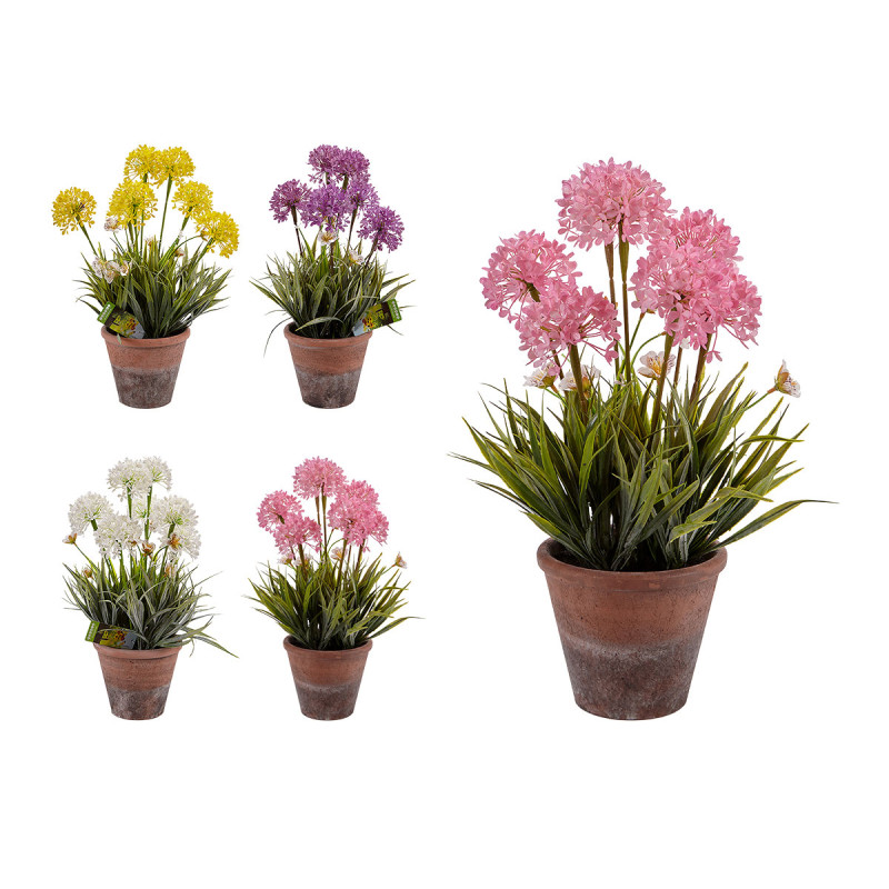 ARTIFI FLOWER STEM CONCRETE FLOWERPOT S4