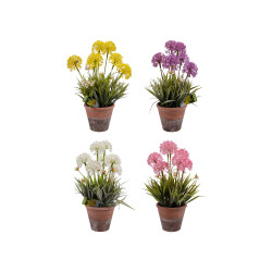 FLEUR ARTIFI TIGES POT DE FLEURS CIMENT