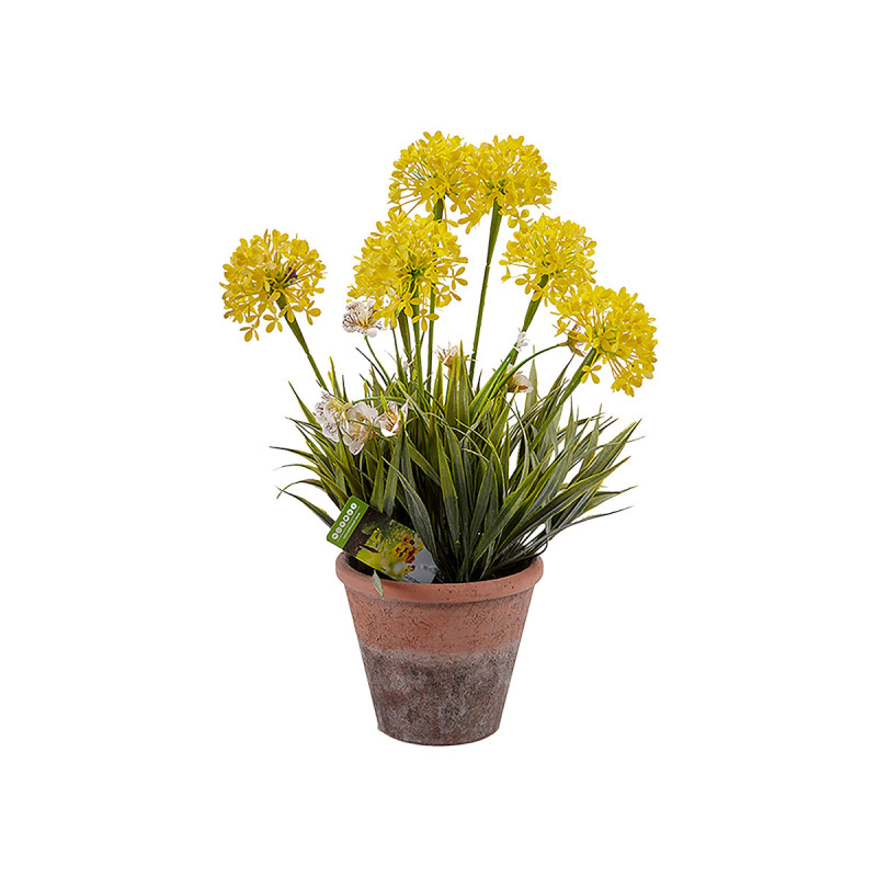 FLEUR ARTIFI TIGES POT DE FLEURS CIMENT