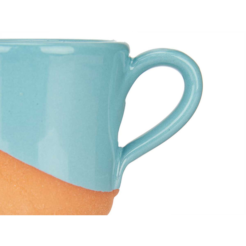 TAZZA CAFFE TERRACOTTA 80ML MANICO TURCHESE