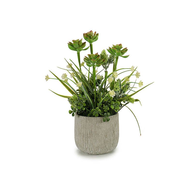 PLANTA ARTIFICIAL TALLOS MACETA CEMENTO S3