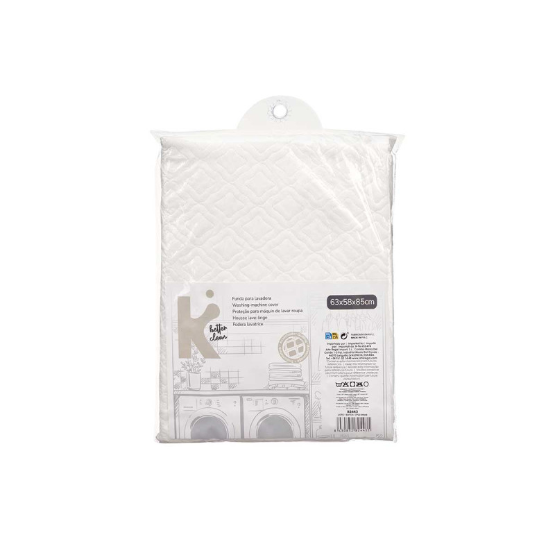 HOUSSE MACHINE LAVER REMBOURRÉE 63X58X85CM BLANC