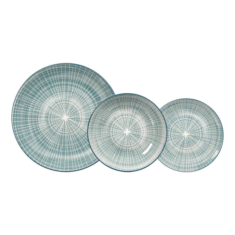 12PCS TABLEWARE STRIPED BLUE