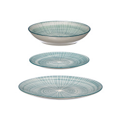 STOVIGLIE 12PZ RIGHE BLU