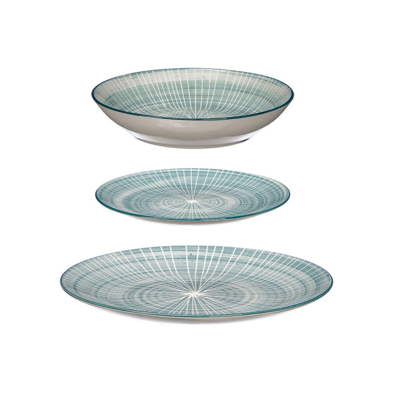 STOVIGLIE 12PZ RIGHE BLU