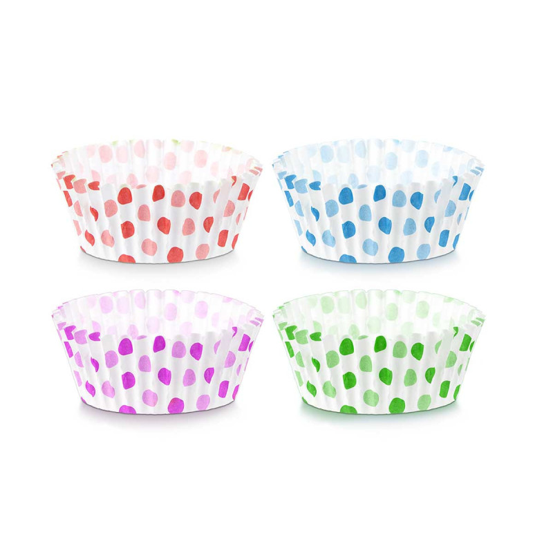 SET 150 PAPER MOULDS DOTS 10,5CM ASSORT 4