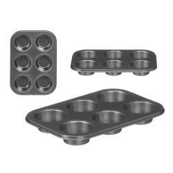 GREY RECTANGULAR 6CUP MUFFIN PAN
