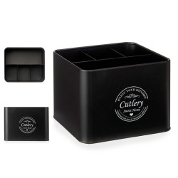 TABULEIRO PARA TALHERES METAL QUADRADO PRETO