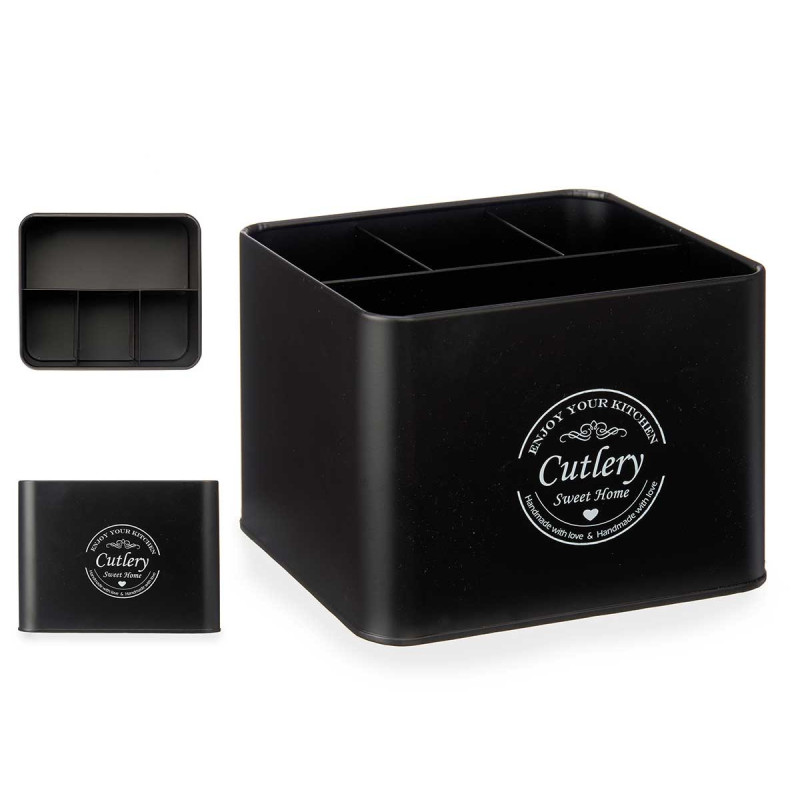 TABULEIRO PARA TALHERES METAL QUADRADO PRETO