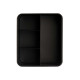 METAL SQUARED CUTLERY TRAY 4 COMPARTMENTS BLACK