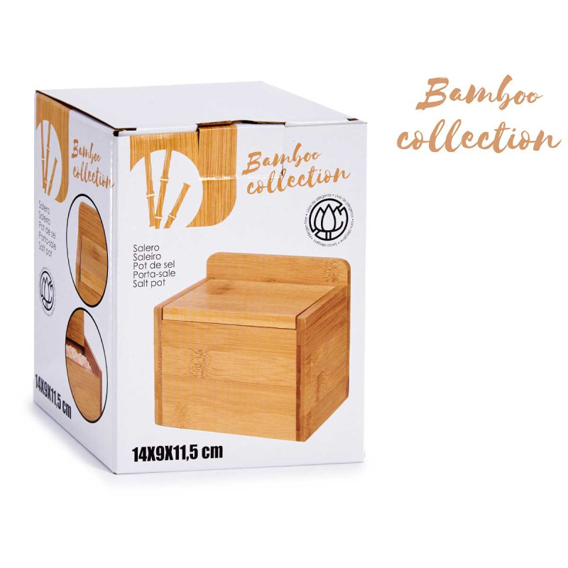 SALIÈRE BAMBOU AVEC COUVERCLE BAMBOU 14CM