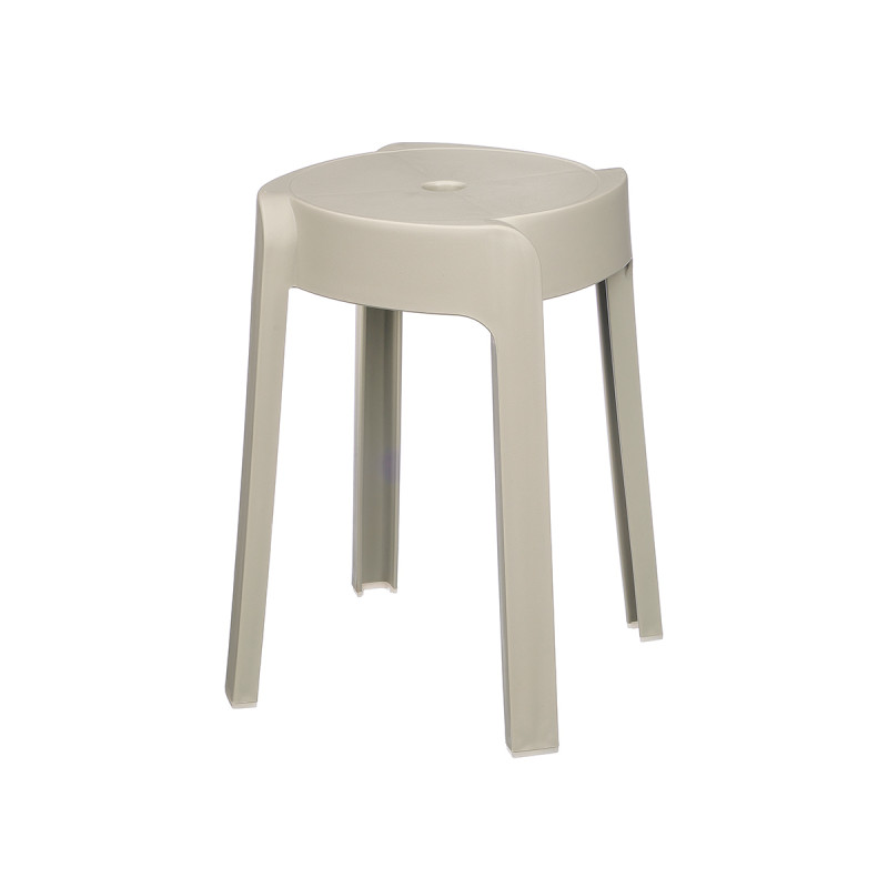 TABOURET PLASTIQUE ROND GRIS
