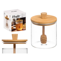 MIELERA BOROSILICATO MANGO TAPA BAMBU 500ML