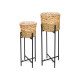 SET 2 MACETERO MIMBRE TRENZADO PATAS METAL