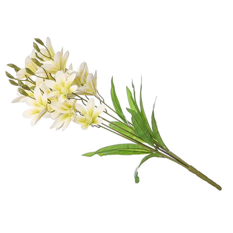 ASTA 5 RAMI 20 FIORI 55CM BIANCA