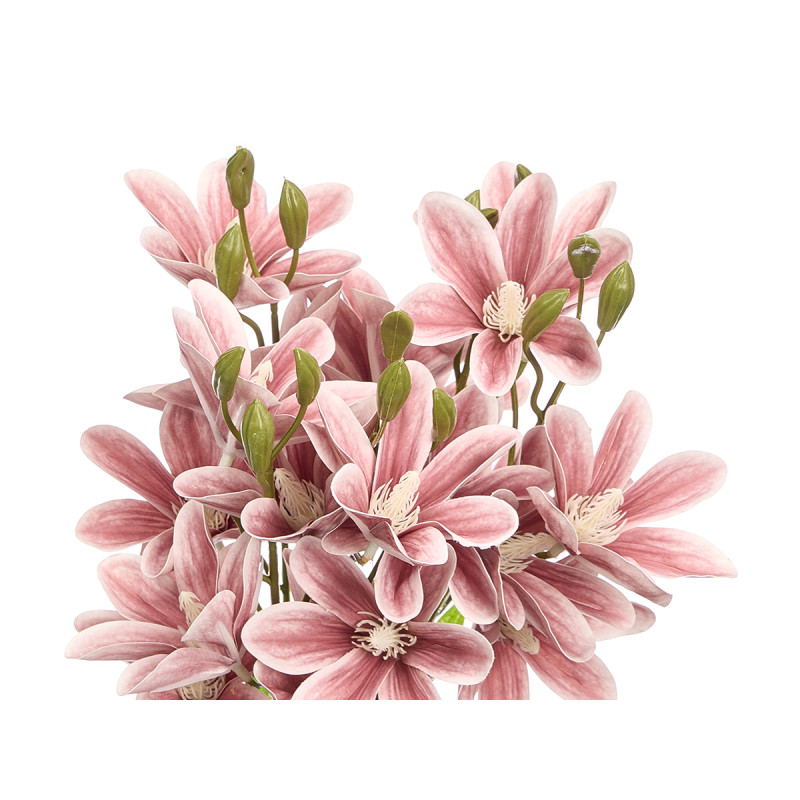 5 BRANCHES STEM 20 OLD ROSE FLOWERS 55CM