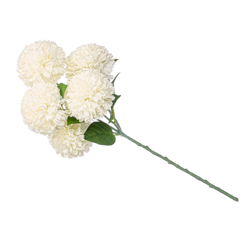 VARA RAMO 5 POMPONS 57CM BRANCO