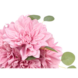 BOUQUET 5 FLEURS OUVERTES ROSE 36CM