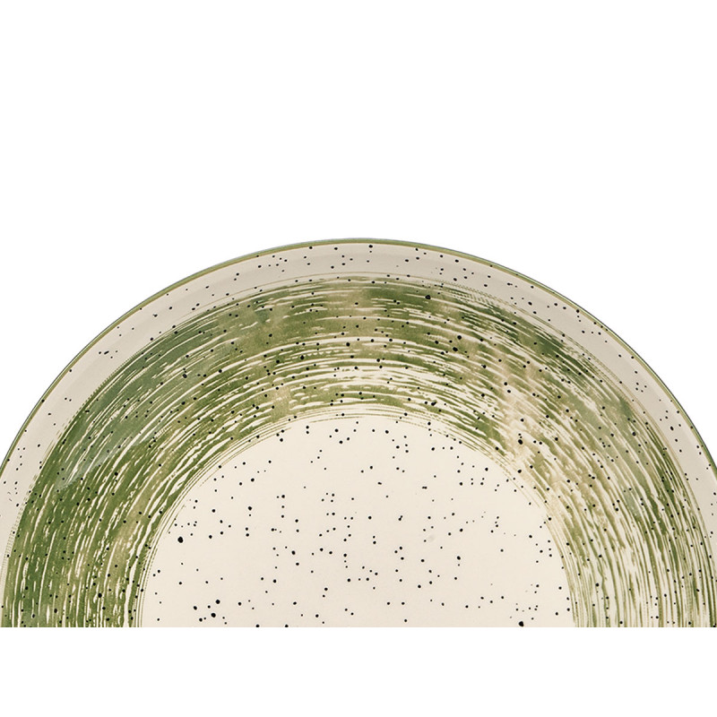 ASSIETTE PLATE PATINÉE VERTE 26CM