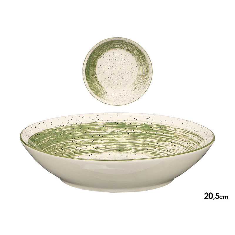 ASSIETTE CREUSE PATINÉE VERTE 20,5CM