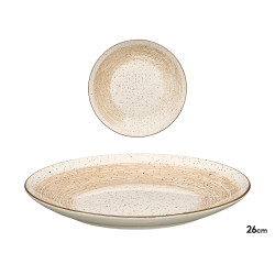 PIATTO PIANO PATINATO MARRONE 26CM