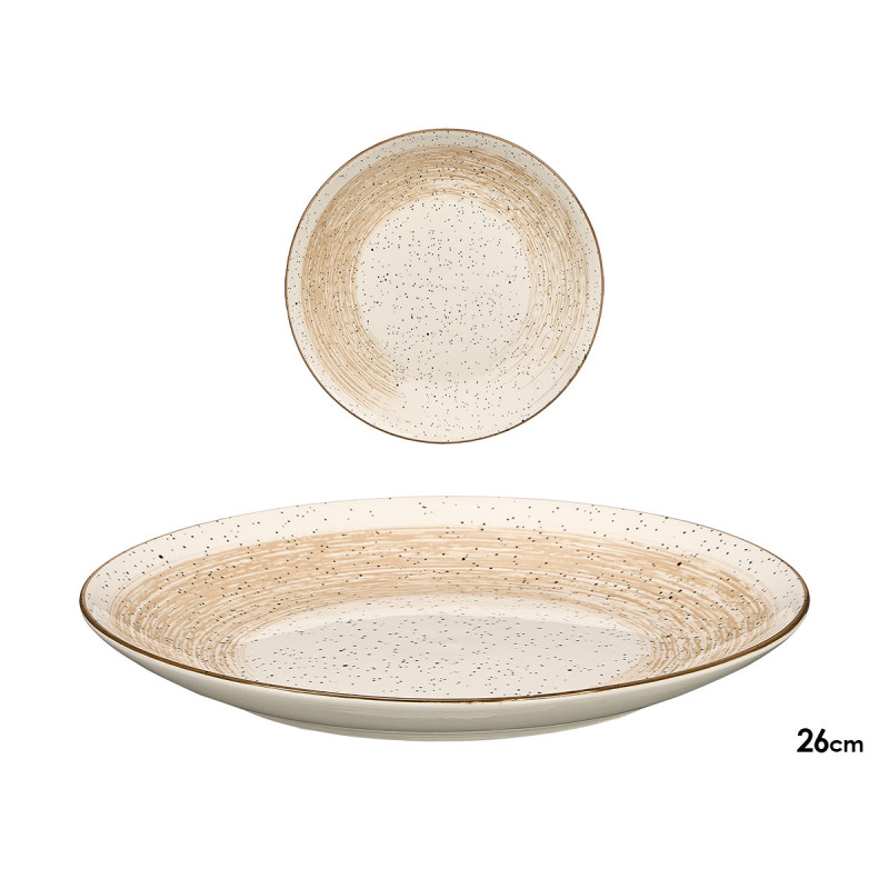 PRATO LISO PATINADO MARROM 26CM