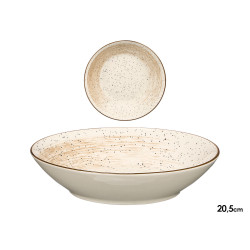 ASSIETTE CREUSE PATINÉE MARRON 20,5CM