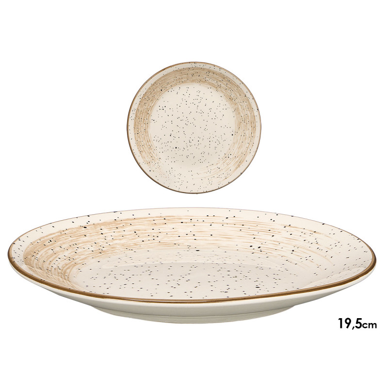 ASSIETTE À DESSERT PATINÉE MARRON 19,5CM