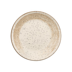 PLATO POSTRE PATINADO MARRON 19,5CM