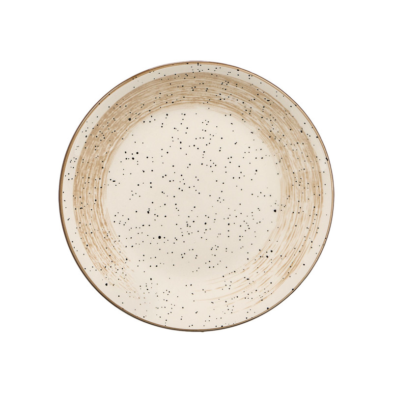 PLATO POSTRE PATINADO MARRON 19,5CM