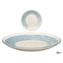 ASSIETTE PLATE PATINÉE BLEUE 26CM