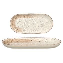 PLATEAU OVALE PATINÉ MARRON