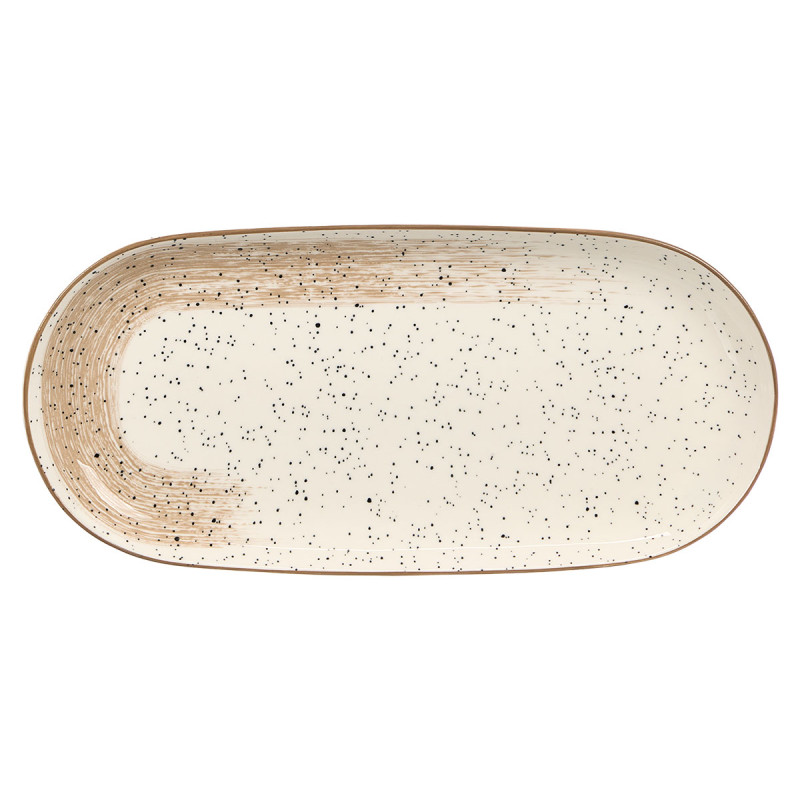 VASSOIO OVALE PATINATO MARRONE