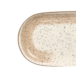 PLATEAU OVALE PATINÉ MARRON