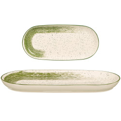 PLATEAU OVAL PATINÉ VERT