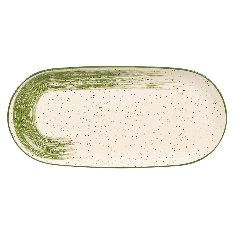 PLATEAU OVAL PATINÉ VERT
