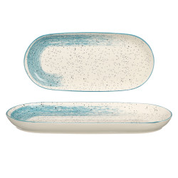 OVAL PLATTER BLUE BRUSHED FINISH