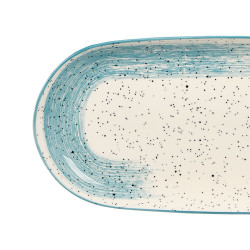 VASSOIO OVALE PATINATO BLU