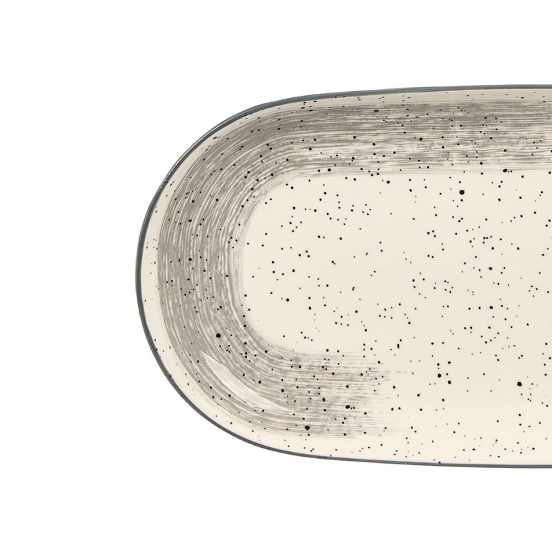 OVAL PLATTER GRAY BRUSHED FINISH