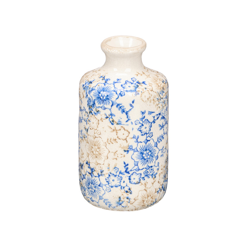 VASO BOTTIGLIA BOCCA LARGA BLU BEIGE 20,5CM