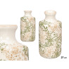 VASE BOUTEILLE BOUCHE LARGE VERT BEIGE 27CM
