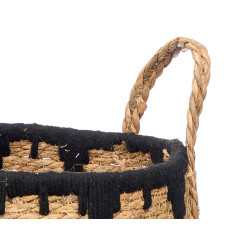 Set of 2 black-rim planters