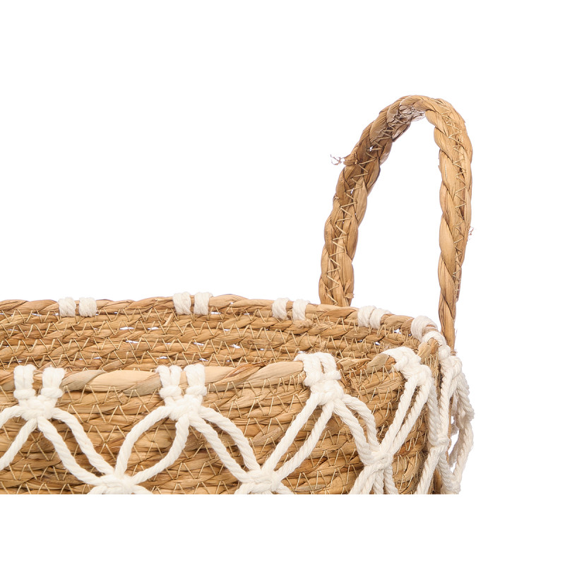 SET 2 VASOS PLANTAS MACRAME TRANCADO BRANCO