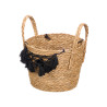 VASO PLANTAS VIME MACRAME POMPOM PRETO PEQUE