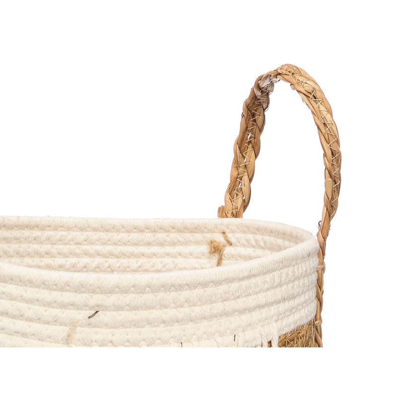 MACETERO MIMBRE MACRAME COLGANTE BLANCO GRANDE