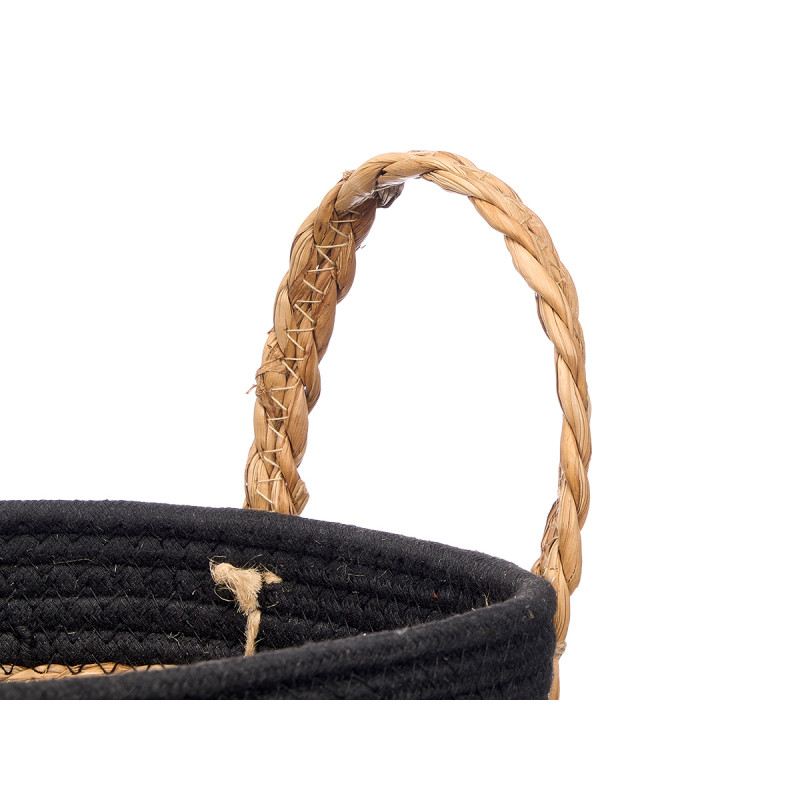 PETIT PANIER MACRAMÉ NOIR POUR PLANTES SUSPENDU