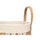 SMALL WHITE HANGING MACRAME WICKER PLANTER