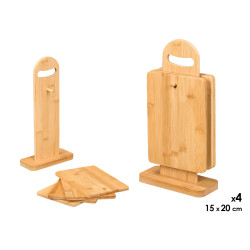 SET 4 TABUAS BAMBU SUPORTE ASA